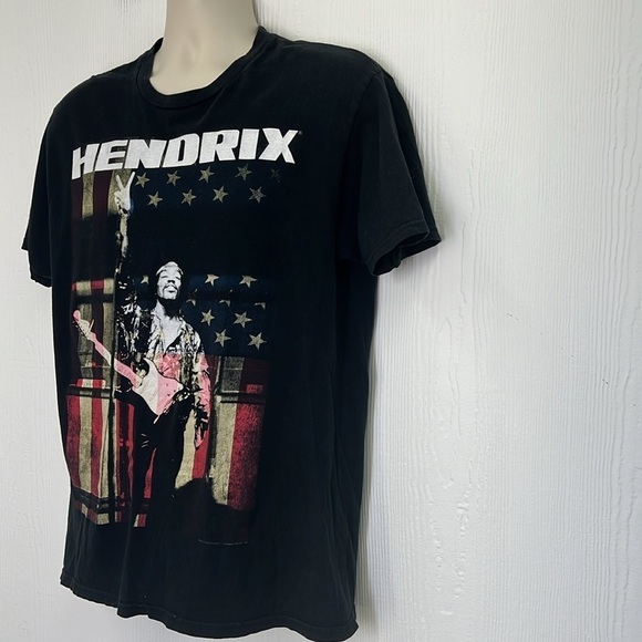 Jimi Hendrix - Hendrix Peace American Flag Graphic Short Sleeve T Shirt Size L - Picture 4 of 7
